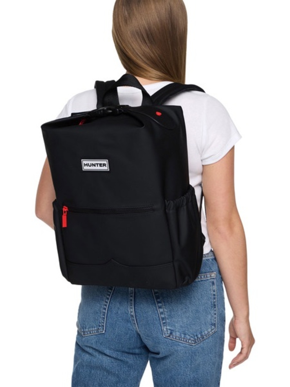 Hunter Black Backpack with Red Zip Accent - Picture 2 of 6